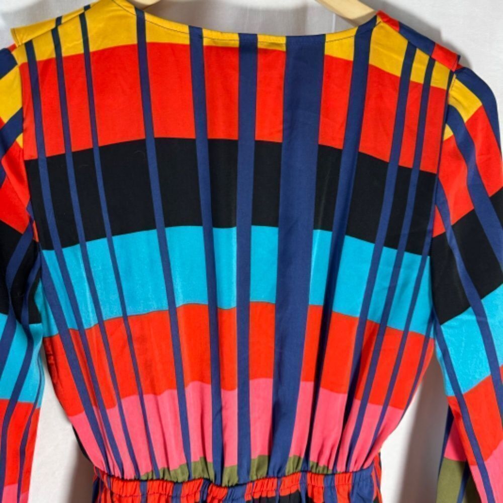 Express Color Block Ruffle Neckline Mini Dress Sz… - image 5